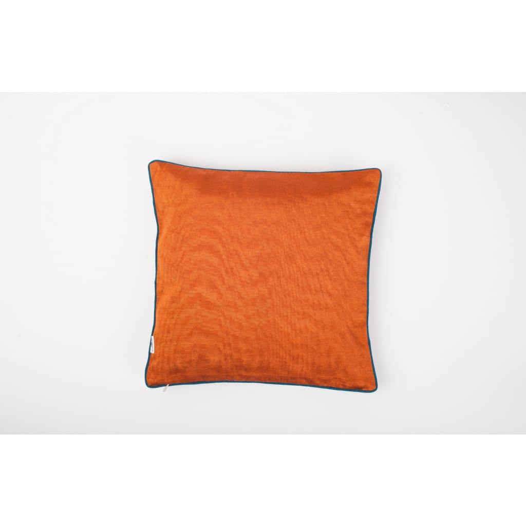 Almohada de seda Kutnu con bordado - Fertilidad, Cojín de seda auténtica naranja