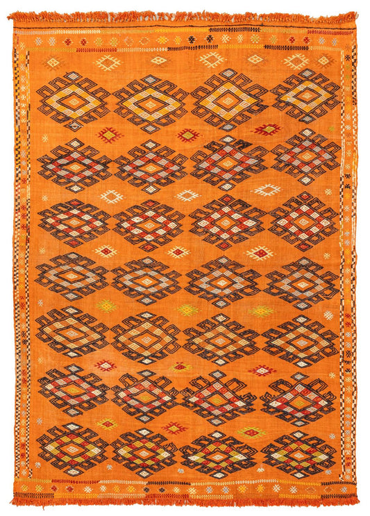 Kilim Turunc Étnico Premium - Lana Virgen Anatolia 146x212cm