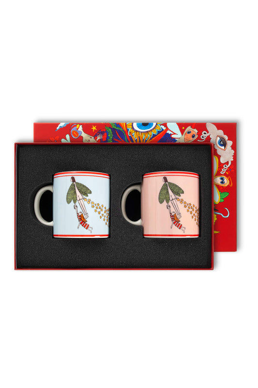 Set De 2 Tazas Con Ángel De Porcelana Turca 200ml - I Believe in Good