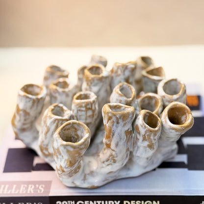 Escultura De Mesa en Cerámica Esmaltada Grande – Inspiración Coral Mediterráneo