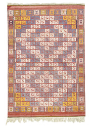 Edra Geometric Patterned Wool Cicim Kilim Artesanal Natural Wool 152x222cm – Origen Sostenible