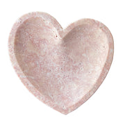 Cuenco De Travertino Rosa Con Corazones
