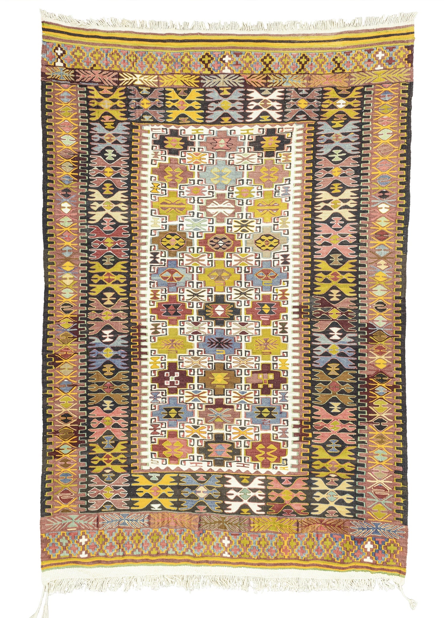 Rissa Geometric Designed Hand-Woven Kilim Artesanal Natural Wool 152x220cm – Origen Sostenible