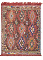 Rinat Ethnic Designed Hand-Woven Cicim Kilim Artesanal Natural Wool 131x159cm – Origen Sostenible