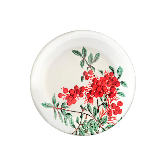 Plato Postre Frutos Rojos - Cerámica Mediterránea Frutal Artística