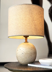 Base De Lámpara De Travertino Redonda