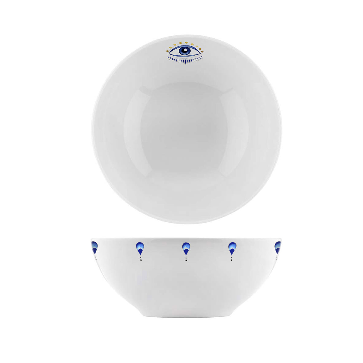 Bowl Spirit Eye - Acuarela Mediterránea con Detalles en Oro 24K