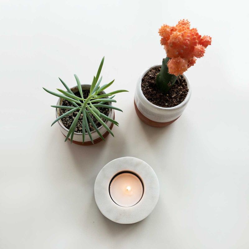 Candelabro Individual M1 - Mármol Bianco Antico Y Nero Lia Para Momentos Únicos