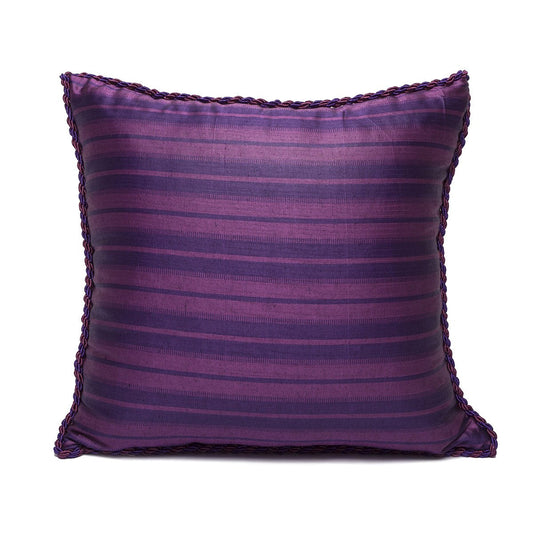 Funda de Cojín Kutnu Morado Claro - Campos de Lavanda Tejidos en Gradación Celestial