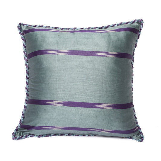 Kutnu Cushion Cover Aqua Purple - Mediterranean Garden Woven in Chromatic Poetry