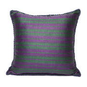 Kutnu Purple Green Cushion Cover - Byzantine Contrast Woven in Imperial Chromatic Boldness