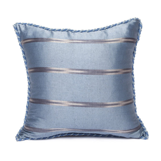 Kutnu Cushion Cover Light Blue Grey White - Ottoman Serenity Woven in Anatolian Purity
