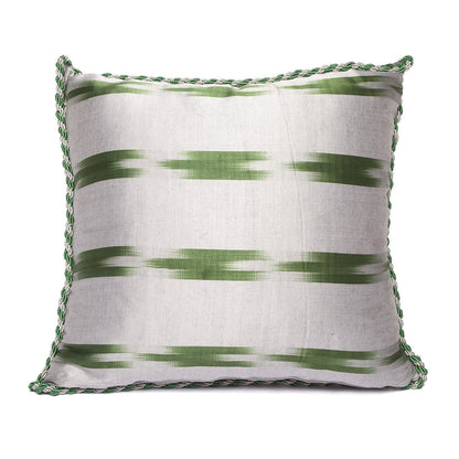 Funda de Cojín Kutnu Plata Verde - Elegancia Metálica Tejida en Naturaleza Preciosa