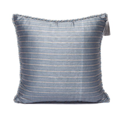 Kutnu Cushion Cover Blue Gray Stripes - Aegean Serenity