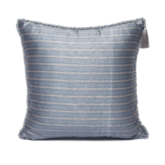 Kutnu Cushion Cover Blue Gray Stripes - Aegean Serenity