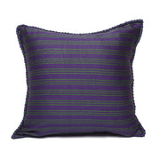 Kutnu Purple and Green Striped Cushion Cover - Geometry That Works