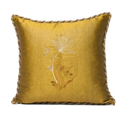 Kutnu Mustard Embroidered Cushion Cover - Handcrafted Character on Your Sofa