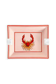 Set Cenicero Y Portavelas Con Cangrejo De Porcelana 17x17cm - I Believe in Good