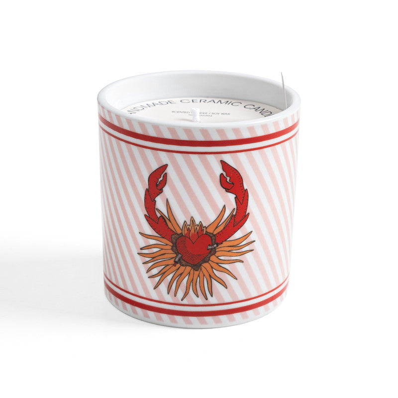 Porcelain Crab Ashtray and Candle Holder Set 17x17cm - I Believe in Good